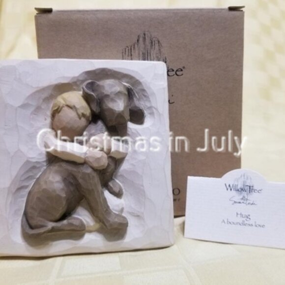 Willow Tree Susan Lordi Hug Plaque Puppy Dog #26513 with box - Picture 1 of 3